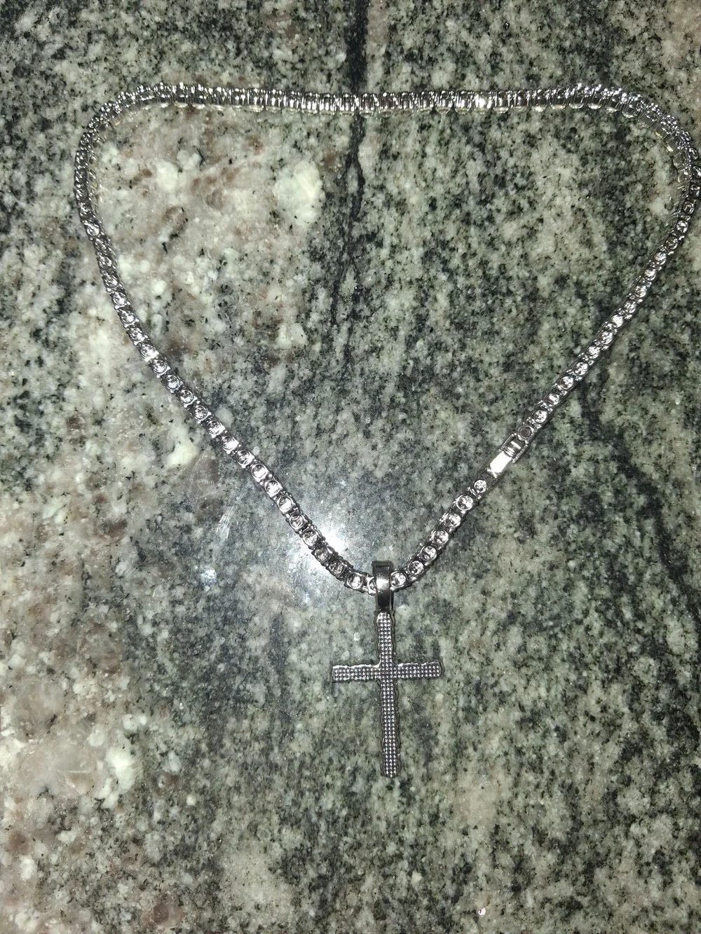 4mm Tennis Chain With Cross Pendant